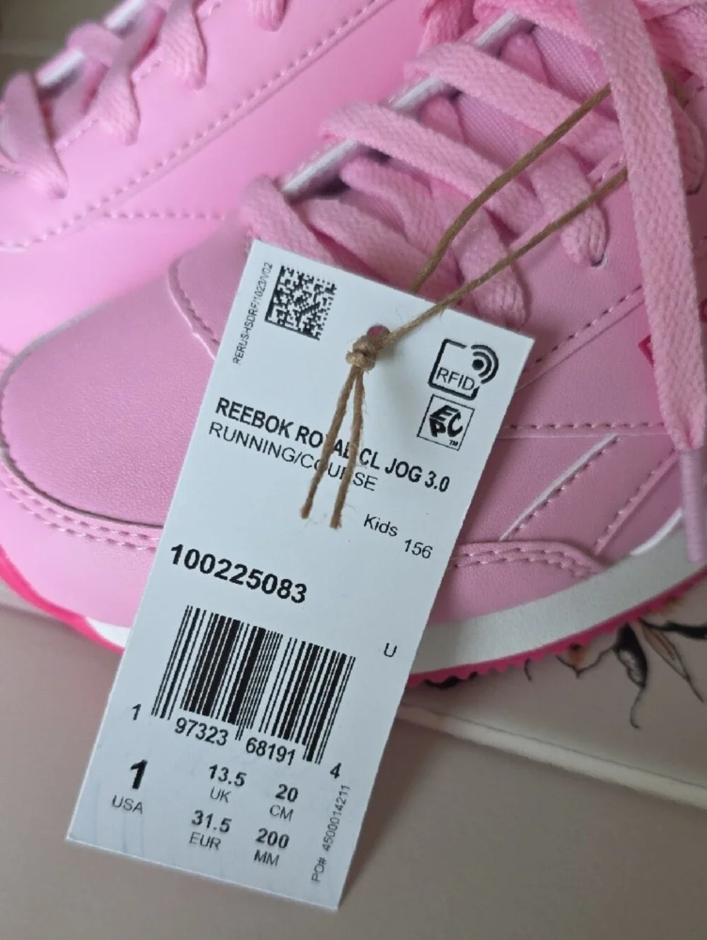 Reebok Kids Light Pink Sneakers with Hot Pink Accents Size 1